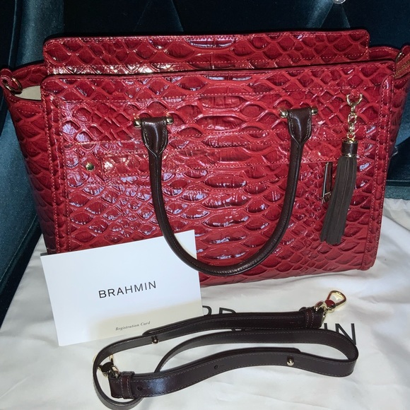 Brahmin Harper & Wallet in Scarlet Vardo - Picture 6 of 11